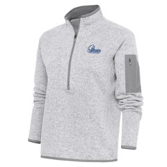 Women's Antigua  Heather Gray Drake Bulldogs Fortune Half-Zip Jacket