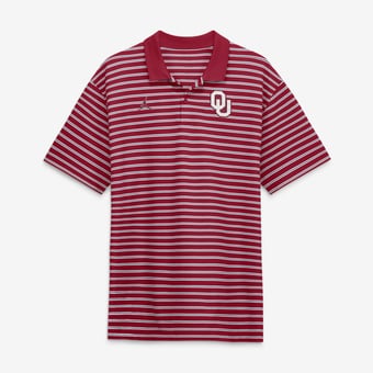 Men's Jordan Brand Crimson/White Oklahoma Sooners Primetime Victory Striped Dri-FIT Polo