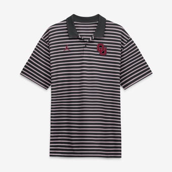 Men's Jordan Brand Black/White Oklahoma Sooners Primetime Victory Striped Dri-FIT Polo