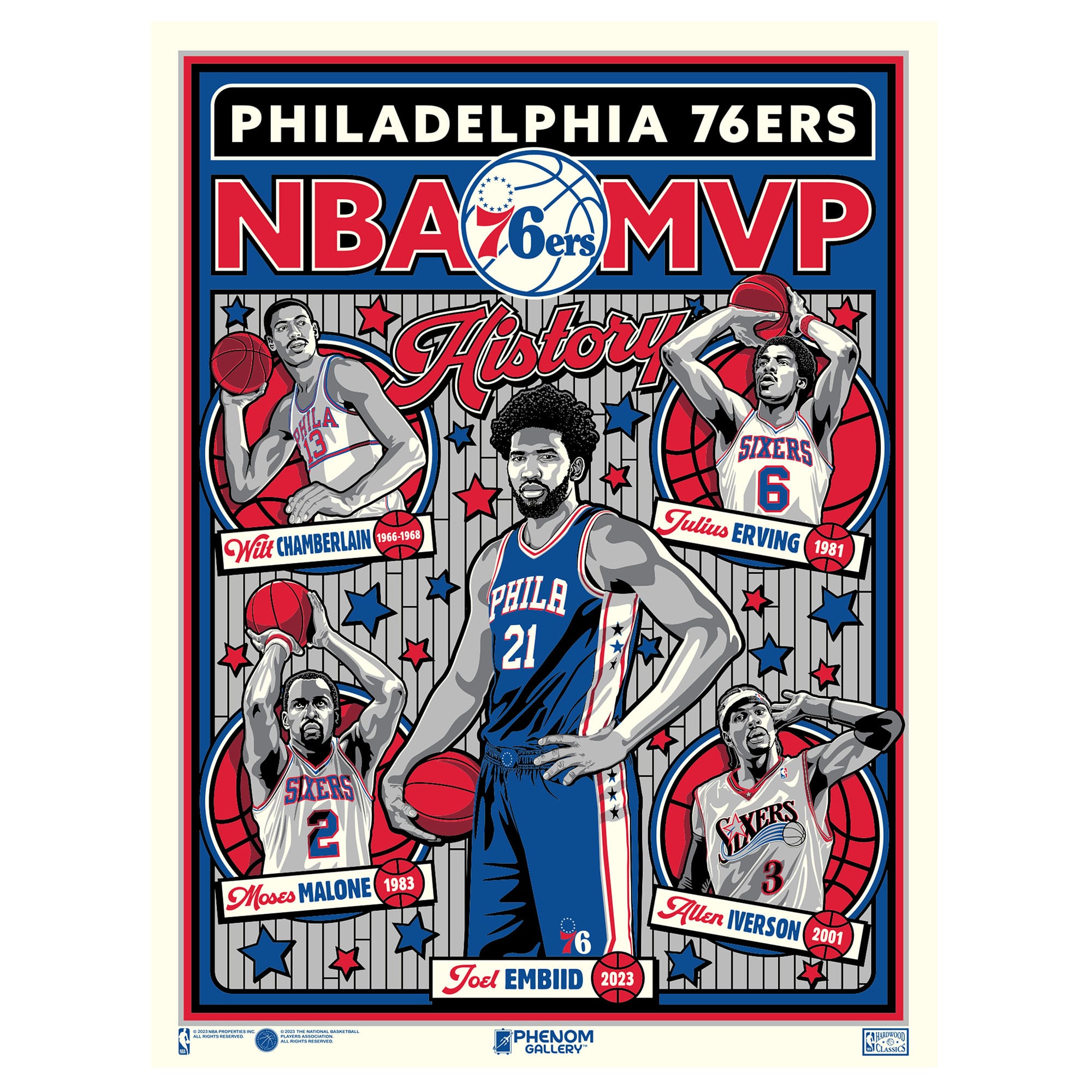 Phenom Gallery Philadelphia 76ers 18" x 24" Serigraph Print