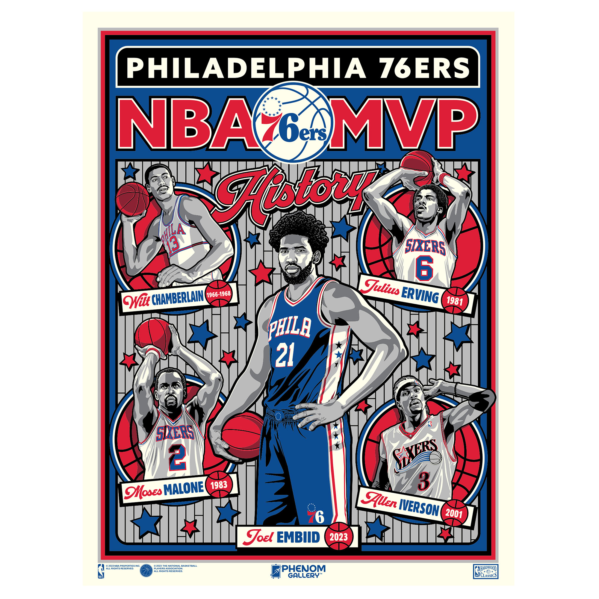 Phenom Gallery Philadelphia 76ers 18" x 24" Serigraph Print