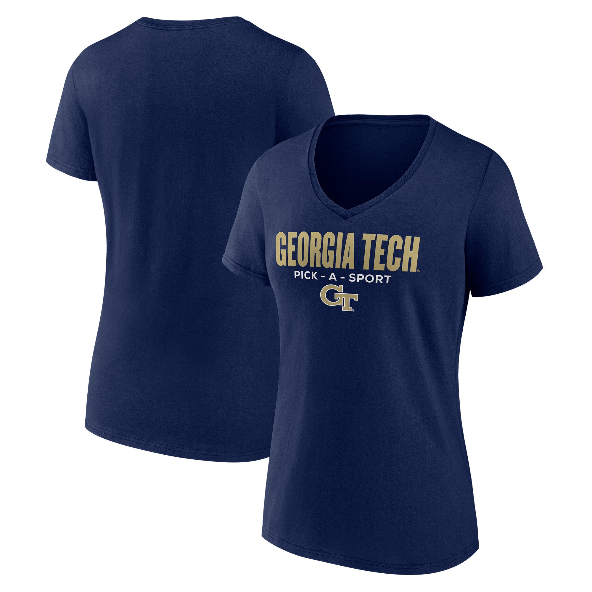 Women's Navy Georgia Tech Yellow Jackets Authentic Pick-A-Sport V-Neck T-Shirt