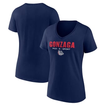 Women's Navy Gonzaga Bulldogs Authentic Pick-A-Sport V-Neck T-Shirt