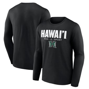 Men's Black Hawaii Rainbow Warriors Authentic Pick-A-Sport Long Sleeve T-Shirt