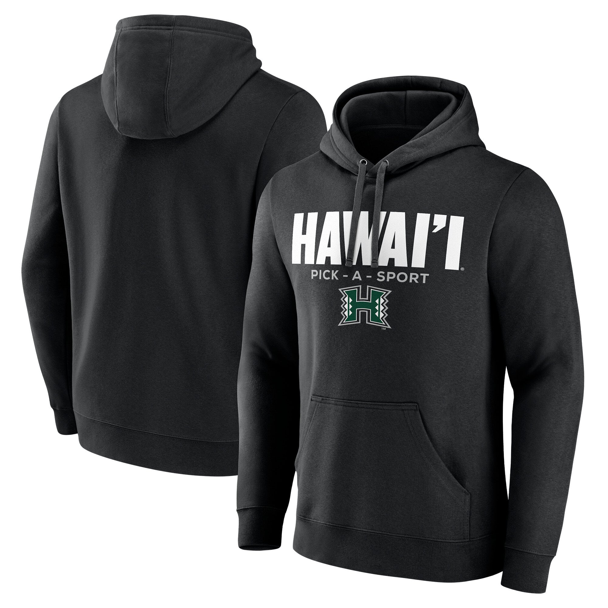 Men's Black Hawaii Rainbow Warriors Authentic Pick-A-Sport Pullover Hoodie