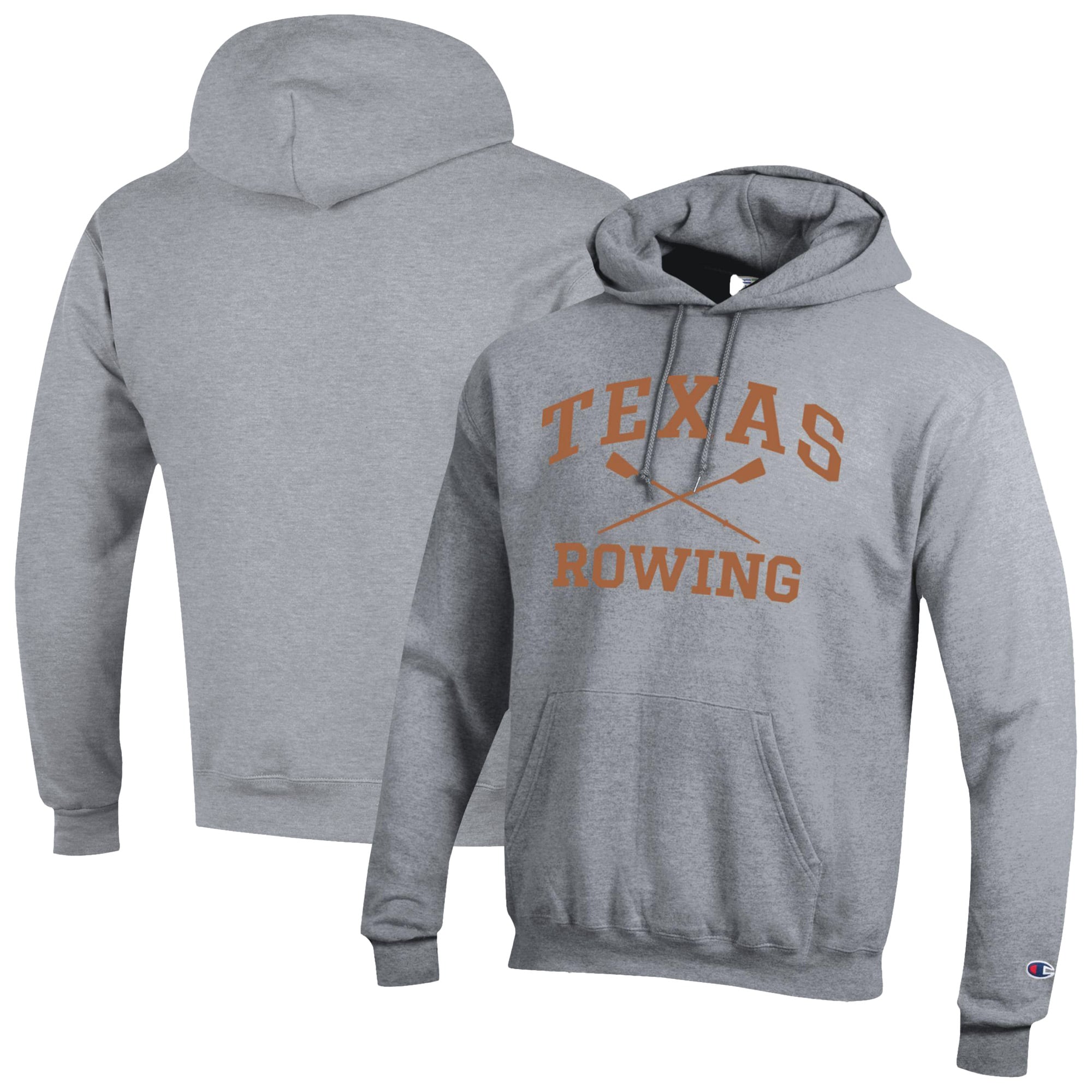 Men's Champion Gray Texas Longhorns Rowing Eco Powerblend Pullover Hoodie