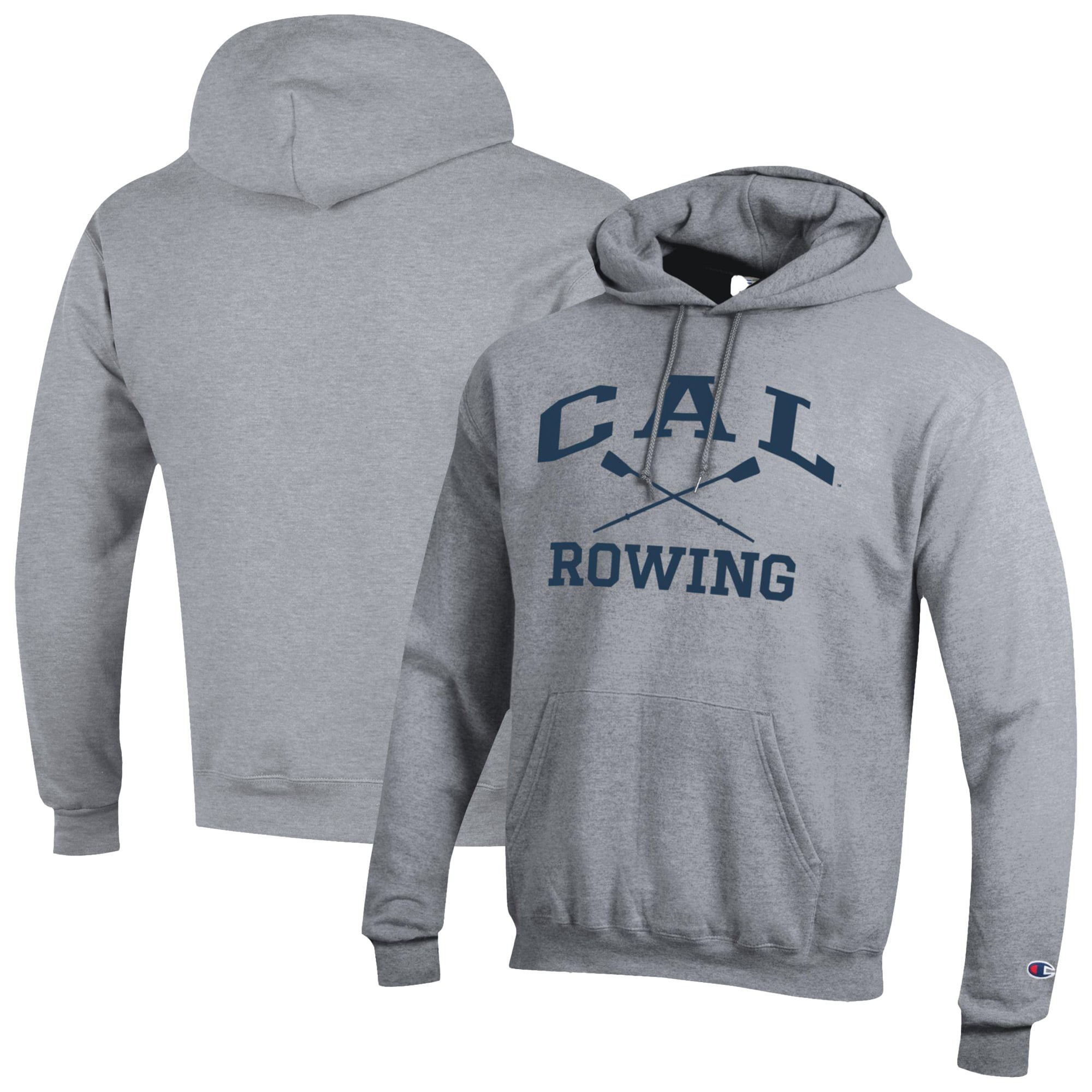 Men's Champion Gray Cal Bears Rowing Eco Powerblend Pullover Hoodie