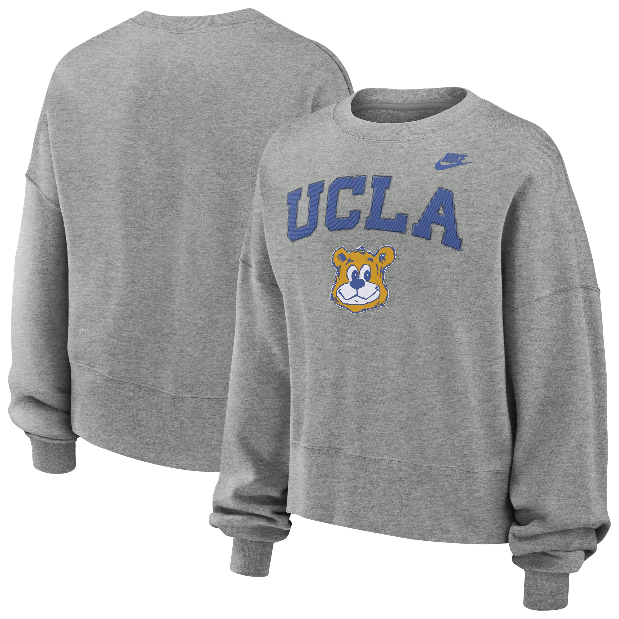 Women's Nike Heather Gray UCLA Bruins Oversized Legacy Classic Arch Sweatshirt