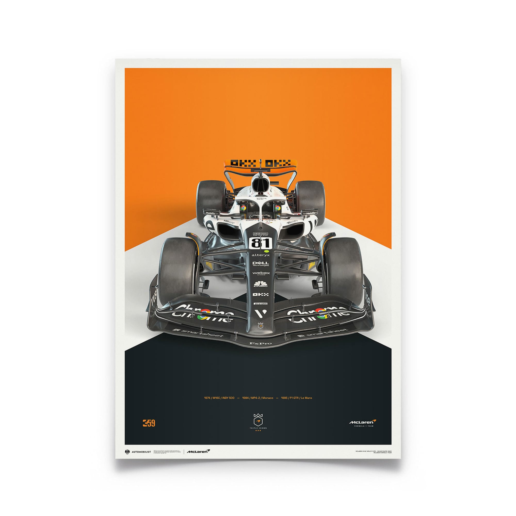McLaren Formula 1 Team - Oscar Piastri - La livrée Triple Crown - 60e anniversaire - 2023 Poster