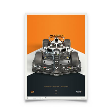 Equipe McLaren de Fórmula 1 - Oscar Piastri - Pintura da Tríplice Coroa - 60º Aniversário - Pôster de 2023