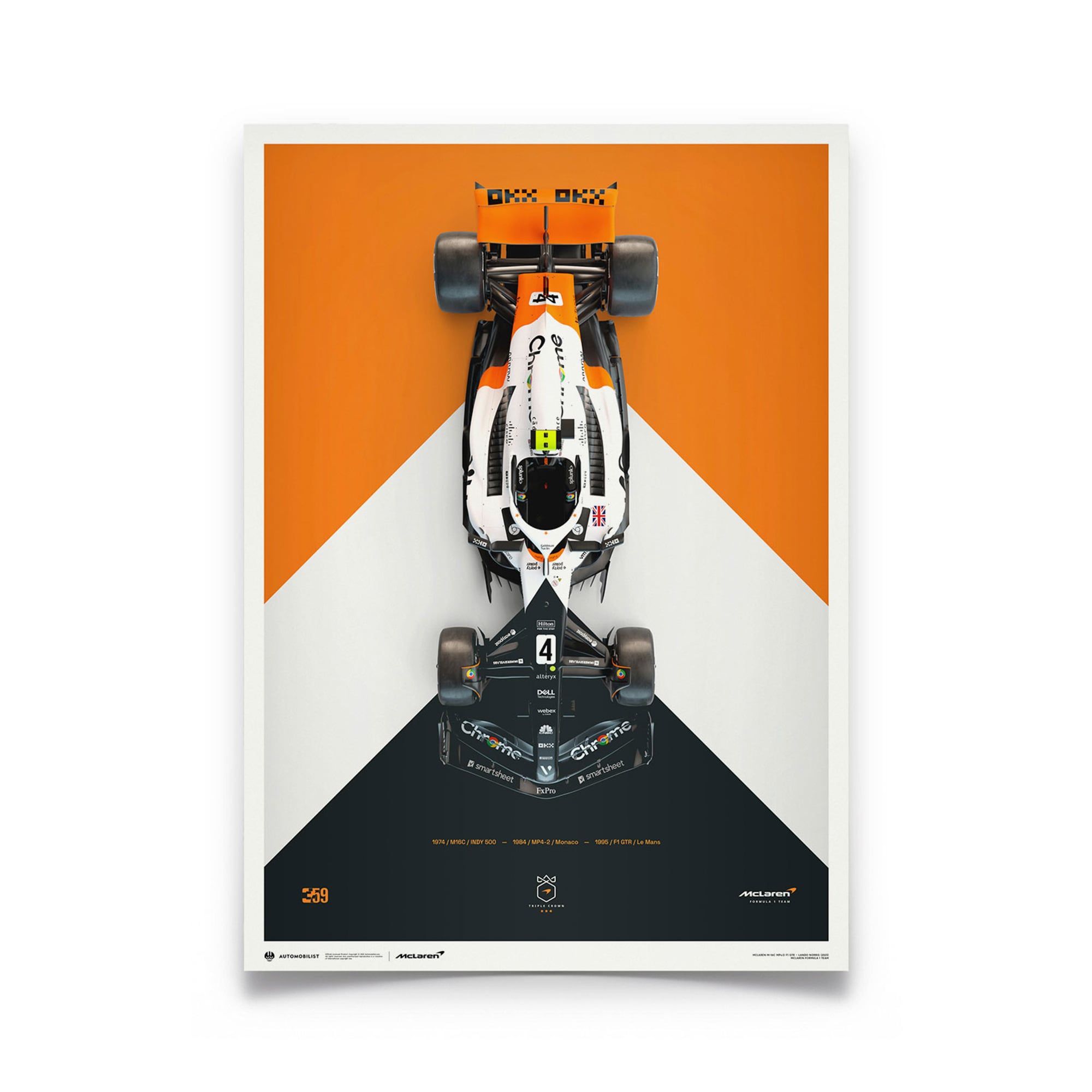 McLaren Formula 1 Team - Lando Norris - La livrée Triple Crown - 60e anniversaire - 2023 Poster