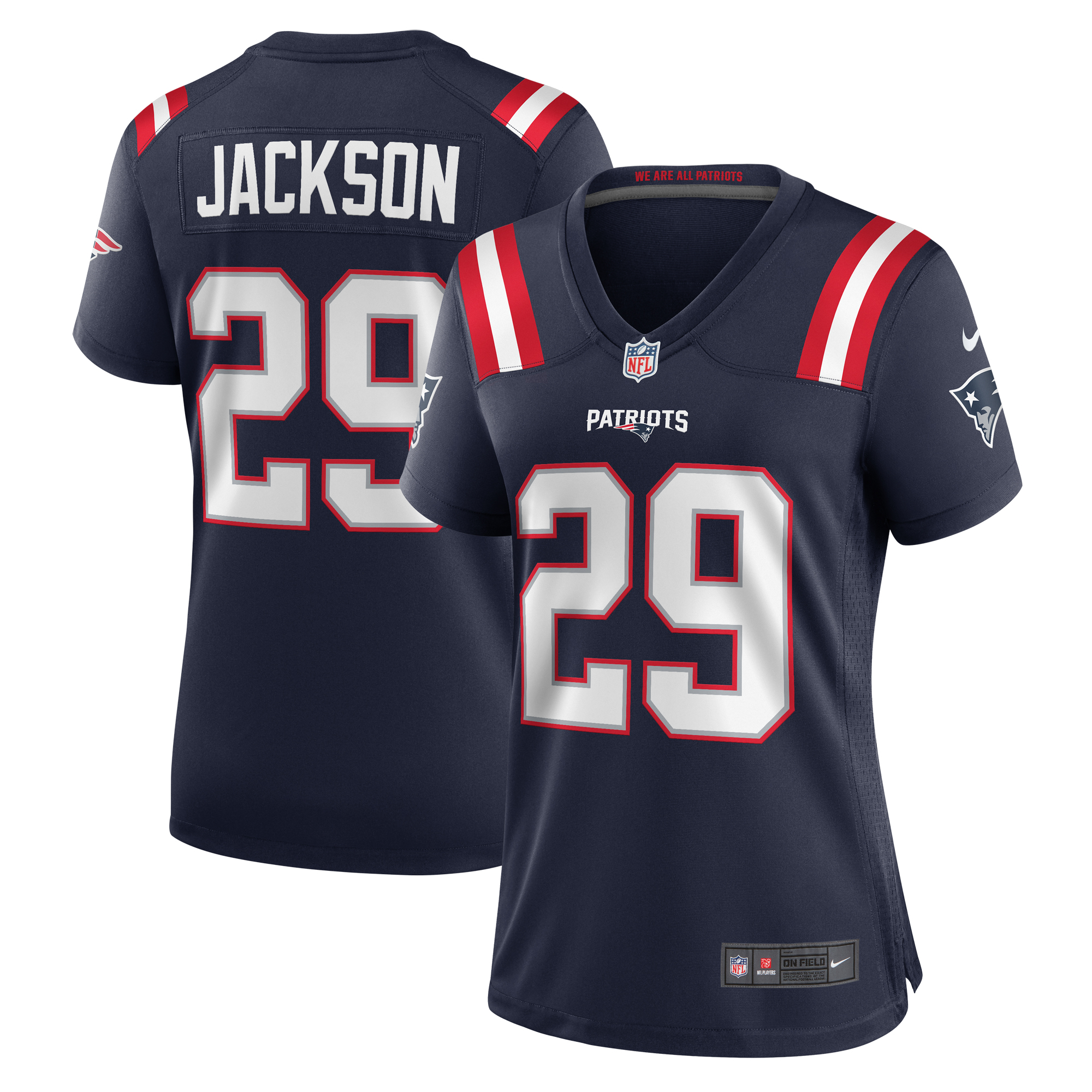 Women's Nike JC Jackson Navy New England Patriots Game Jersey