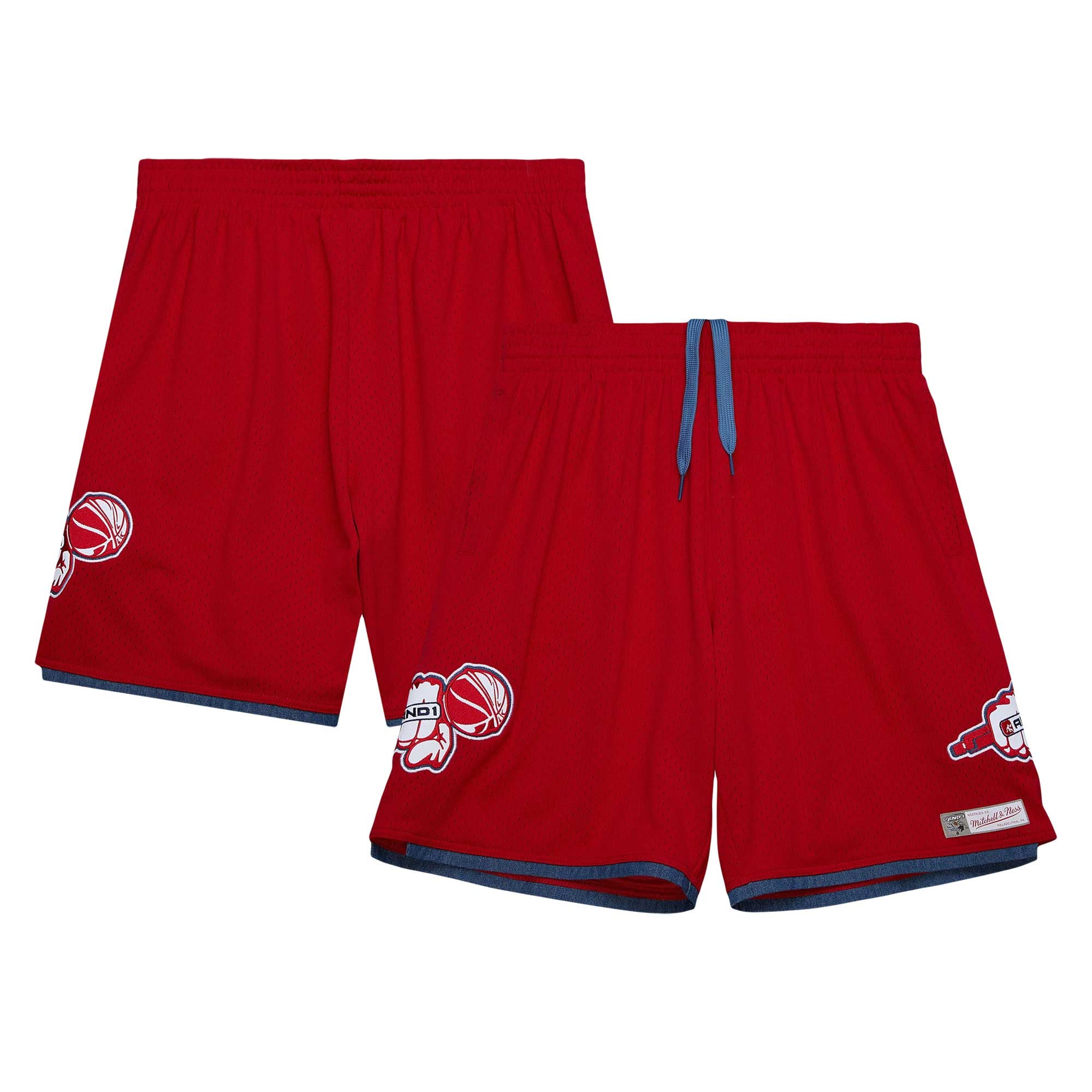 Men's Mitchell & Ness Red AND1 Mixtape Mesh Shorts