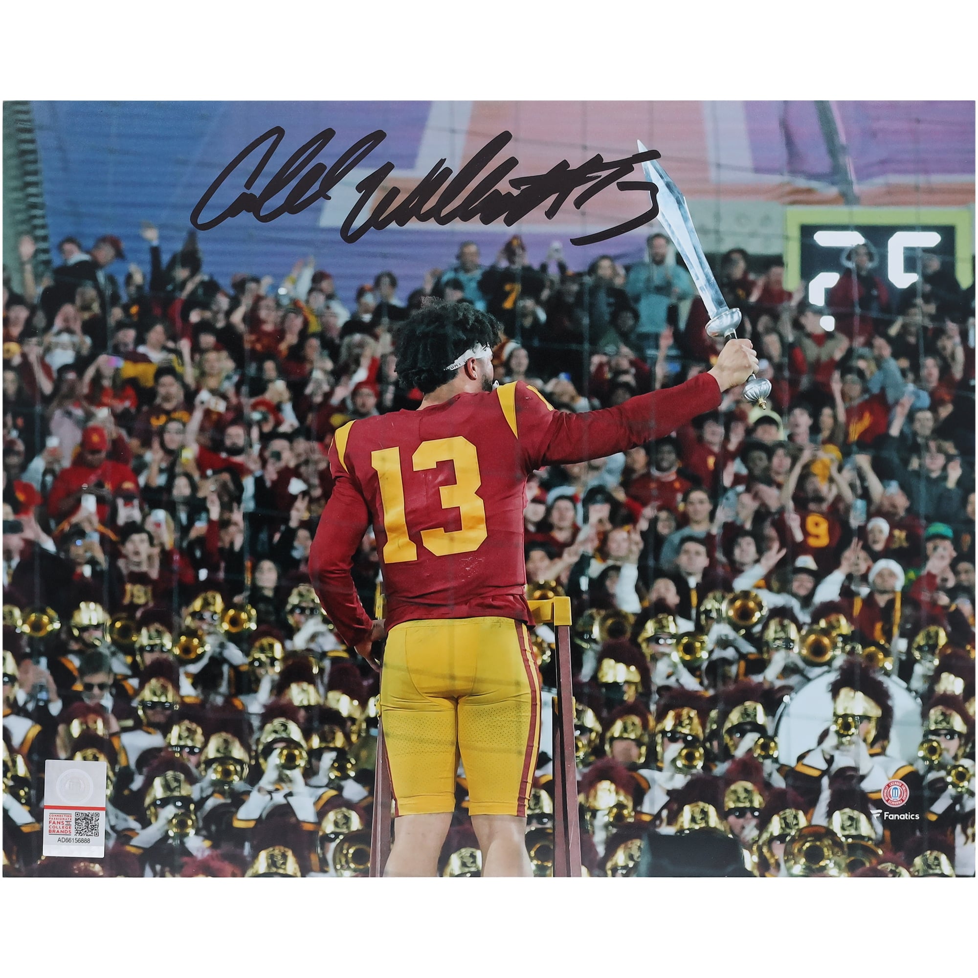 Caleb Williams USC Trojans Autographed 8" x 10" Conducting Band Photograph