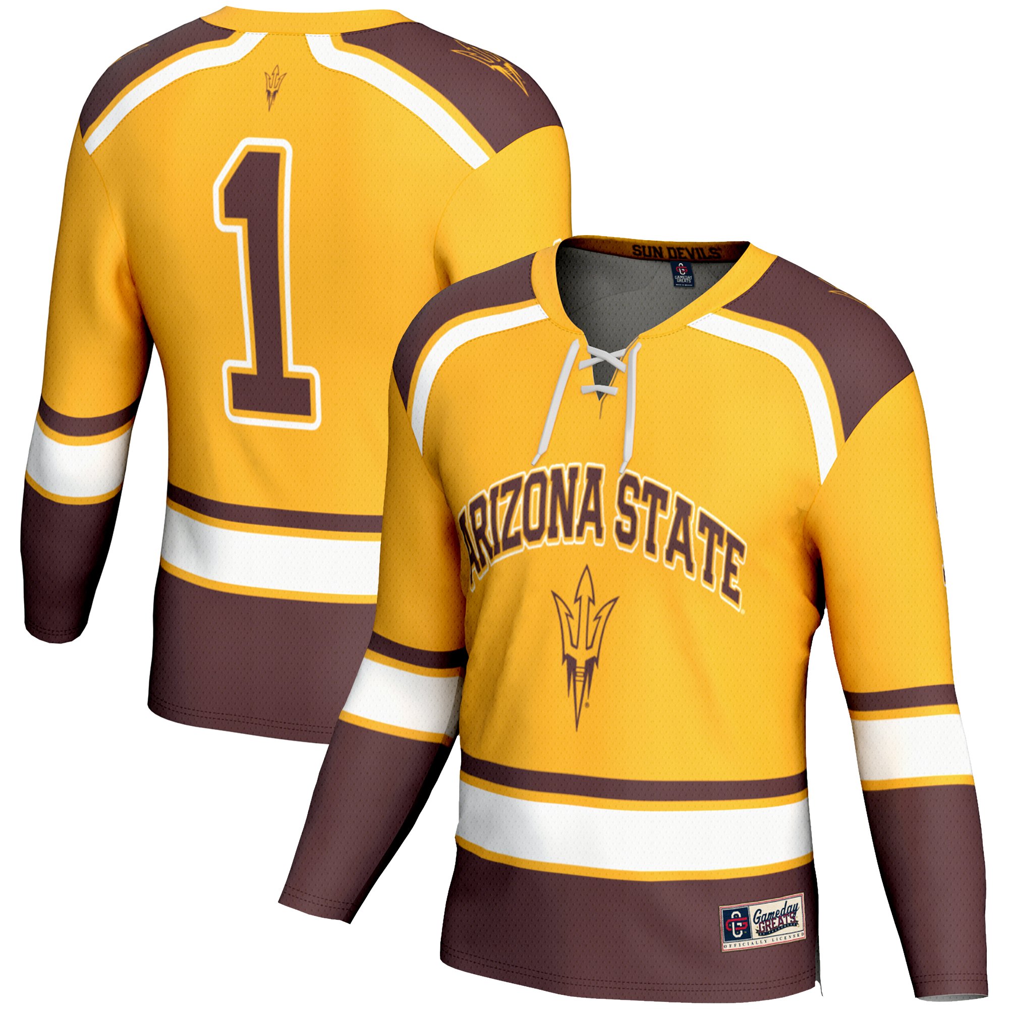 Youth GameDay Greats #1 Gold Arizona State Sun Devils Ice Hockey Jersey