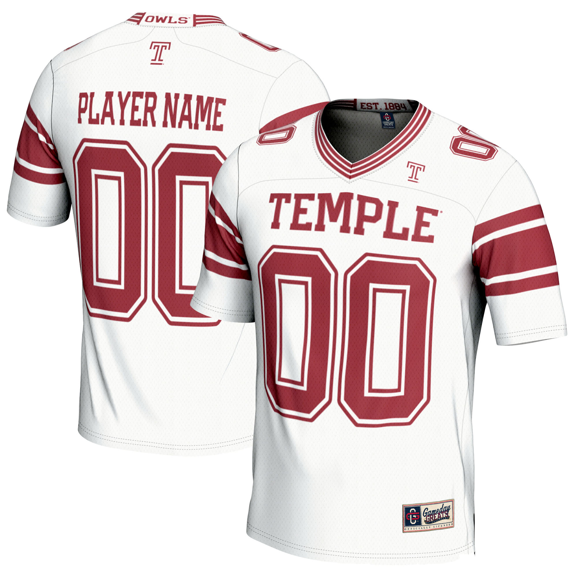 Men’s GameDay Greats White Temple Owls NIL Pick-A-Player Football Jersey Men’s GameDay Greats White Temple Owls NIL Pick-A-Player Football Jersey