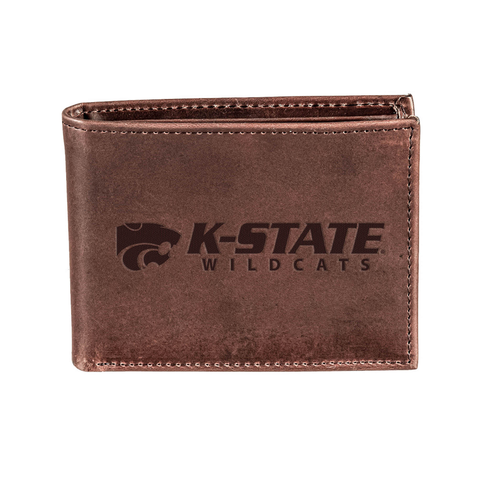 Brown Kansas State Wildcats Bi-Fold Leather Wallet