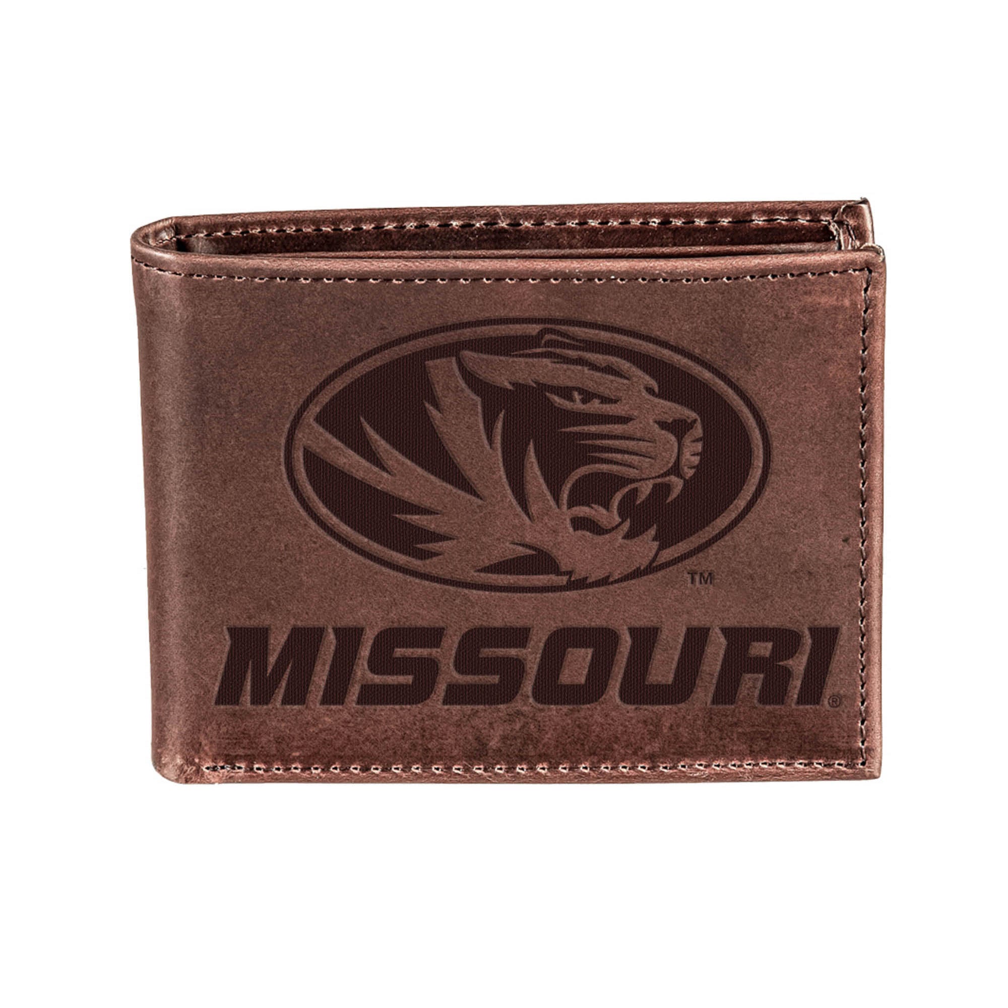 Brown Missouri Tigers Bi-Fold Leather Wallet
