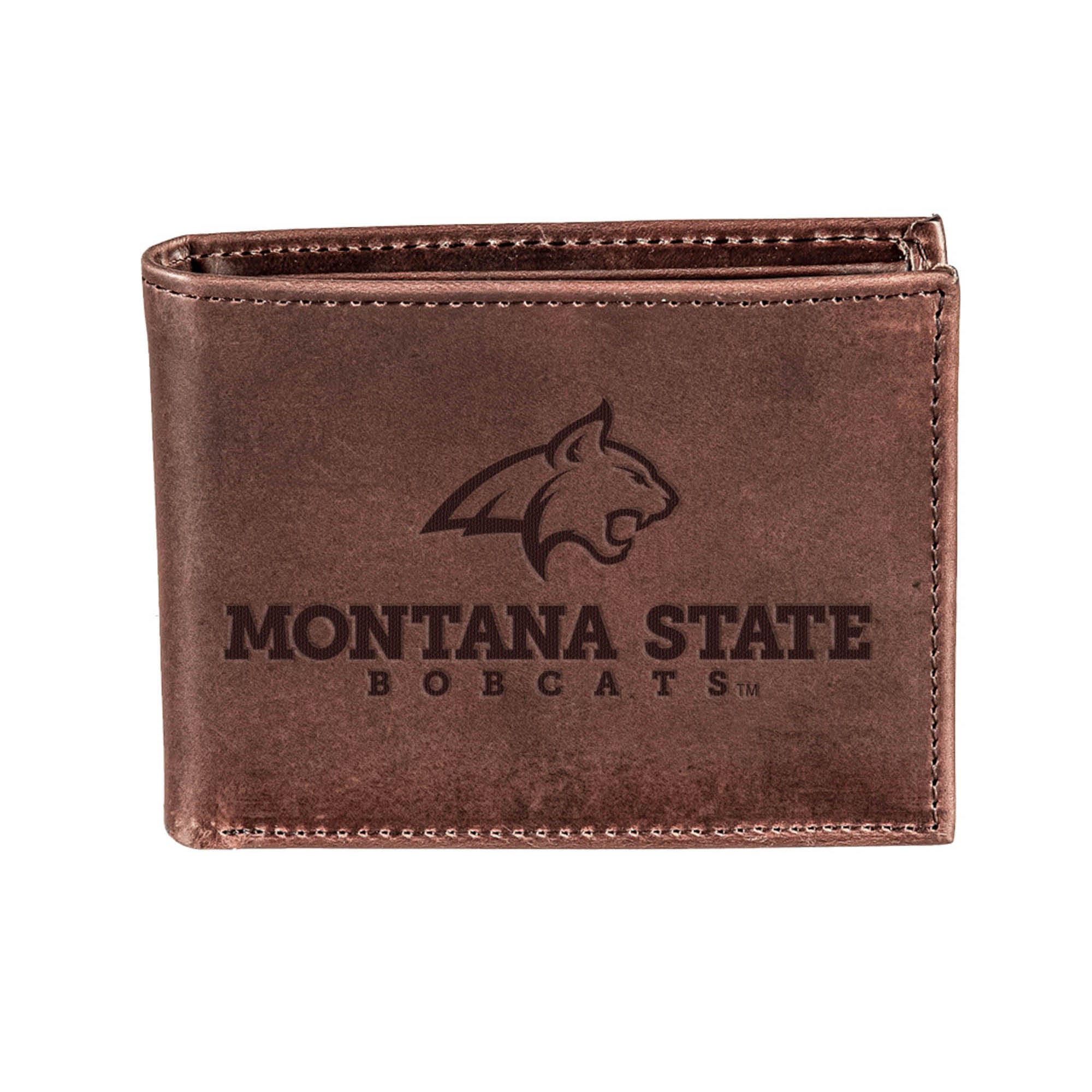 Brown Montana State Bobcats Bi-Fold Leather Wallet