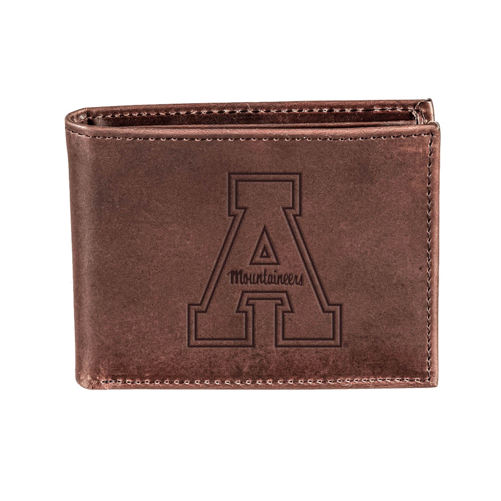 Brown Appalachian State Mountaineers Bi-Fold Leather Wallet