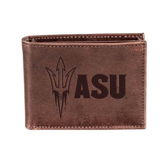 Brown Arizona State Sun Devils Bi-Fold Leather Wallet
