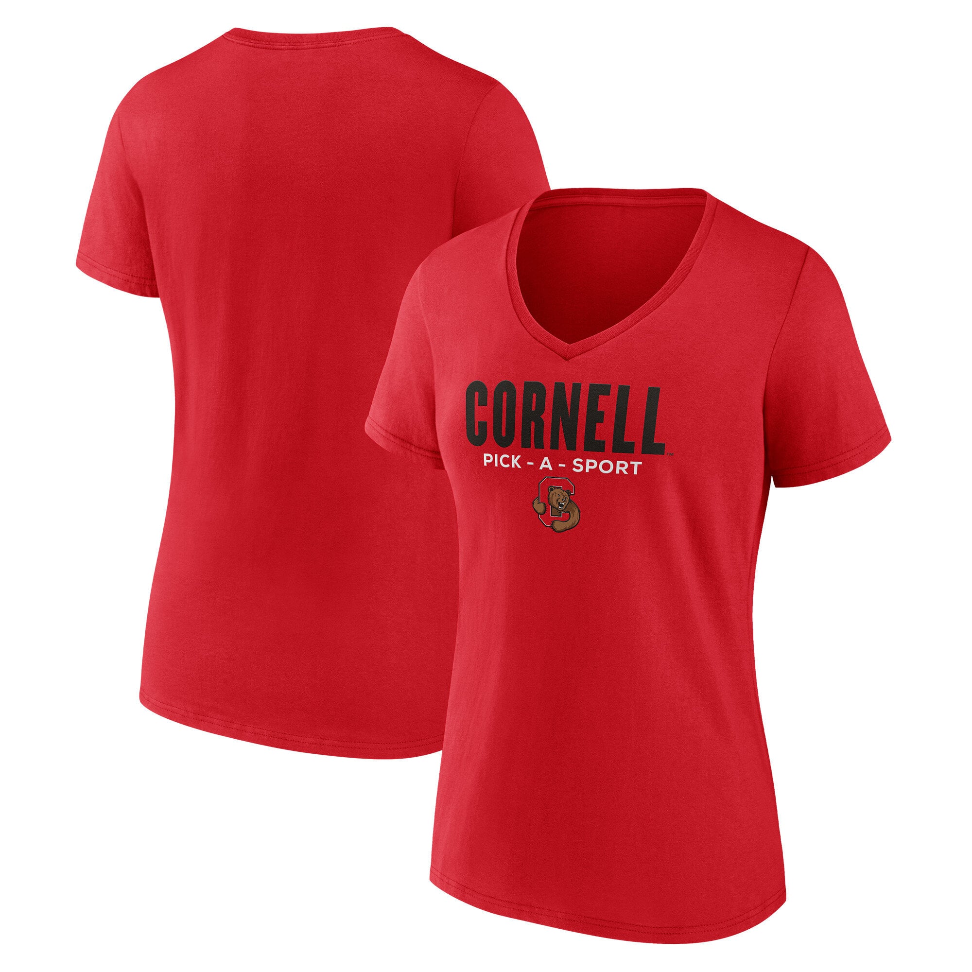 Women's Red Cornell Big Red Authentic Pick-A-Sport V-Neck T-Shirt