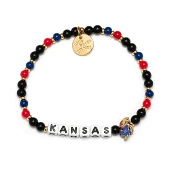 Little Words Project Kansas Jayhawks Beaded Word Bracelet