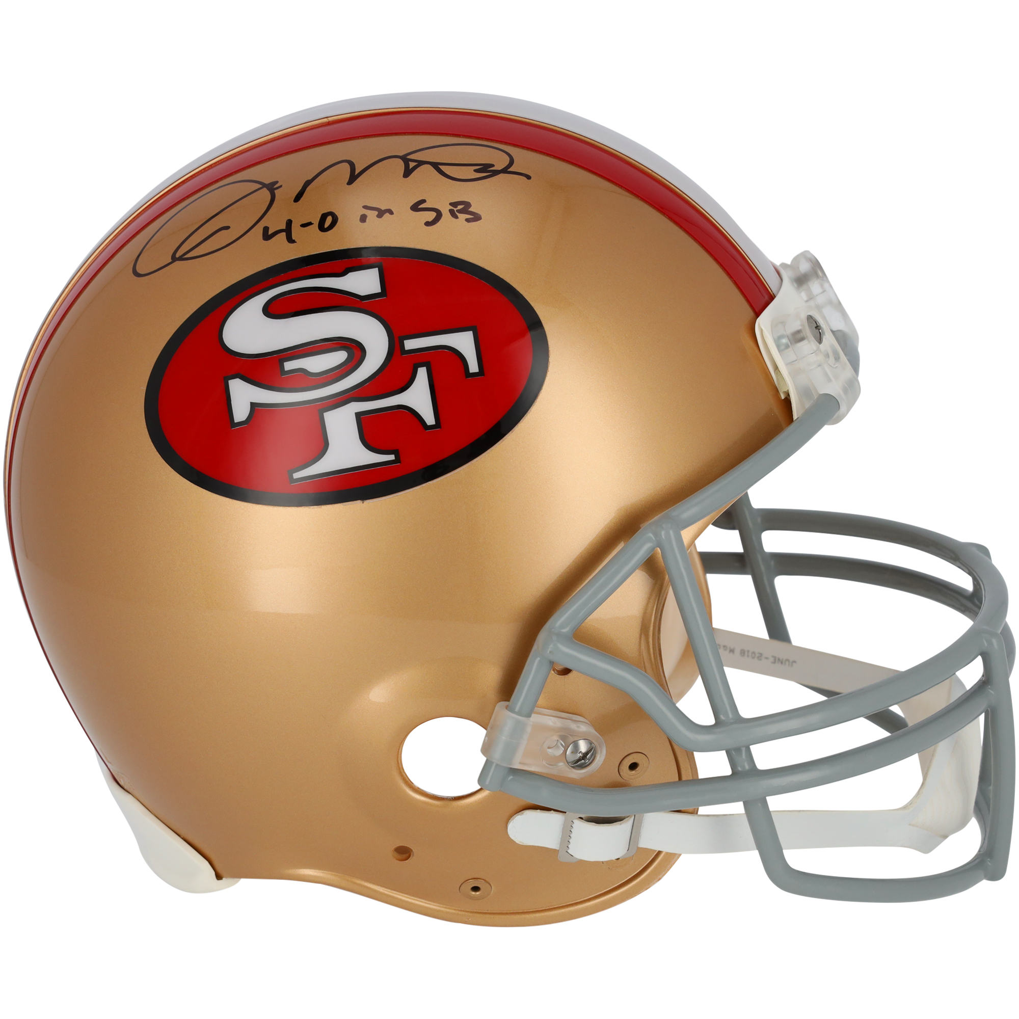 Joe Montana San Francisco 49ers Autographed Riddell 1964-1995 Throwback VSR4 Authentic Helmet with "4-0 in SB" Inscription