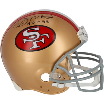 Joe Montana San Francisco 49ers Autographed Riddell 1964-1995 Throwback VSR4 Authentic Helmet with "4-0 in SB" Inscription
