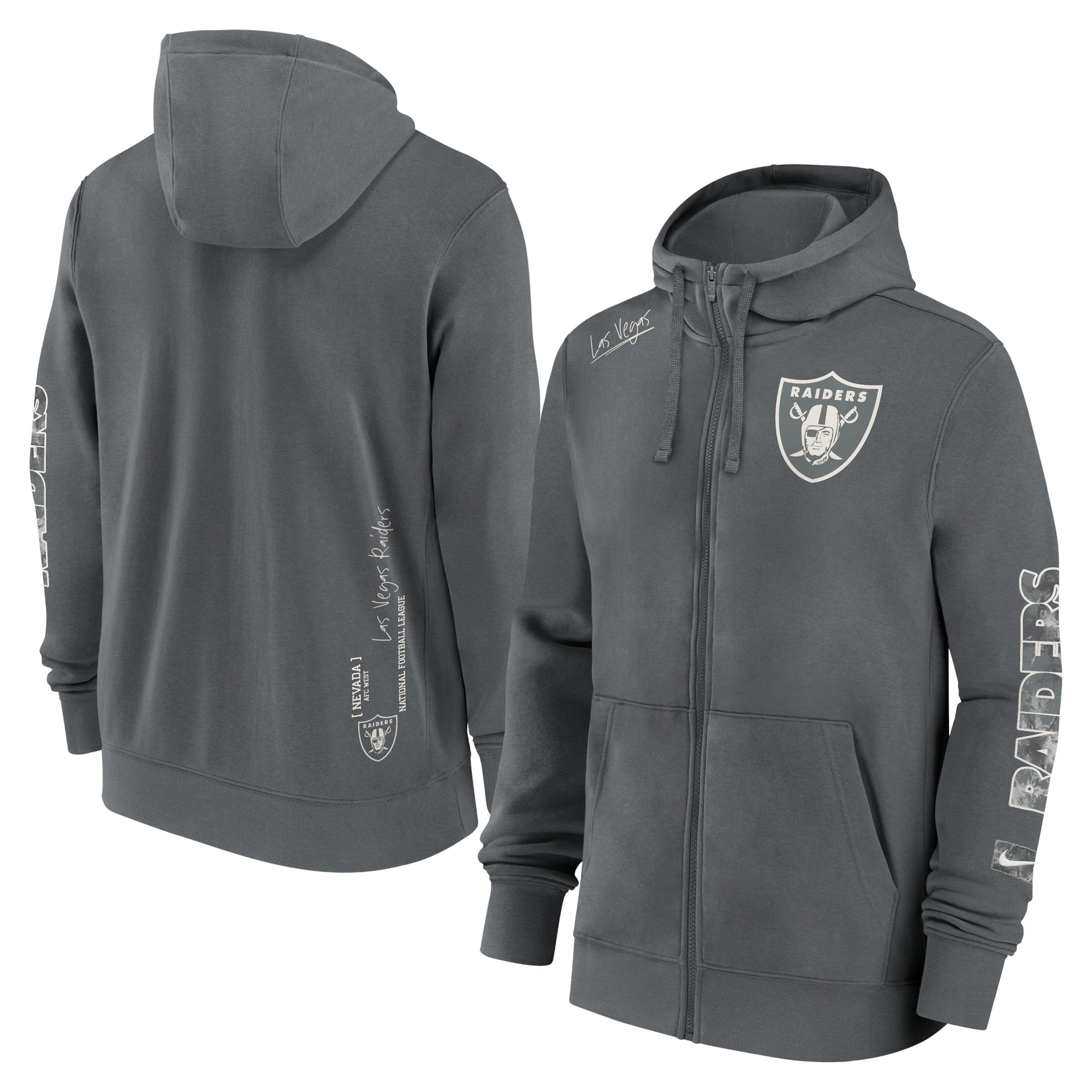 Felpa con cappuccio Las Vegas Raiders Nike Cotone Cerniera completa in pile - Uomo