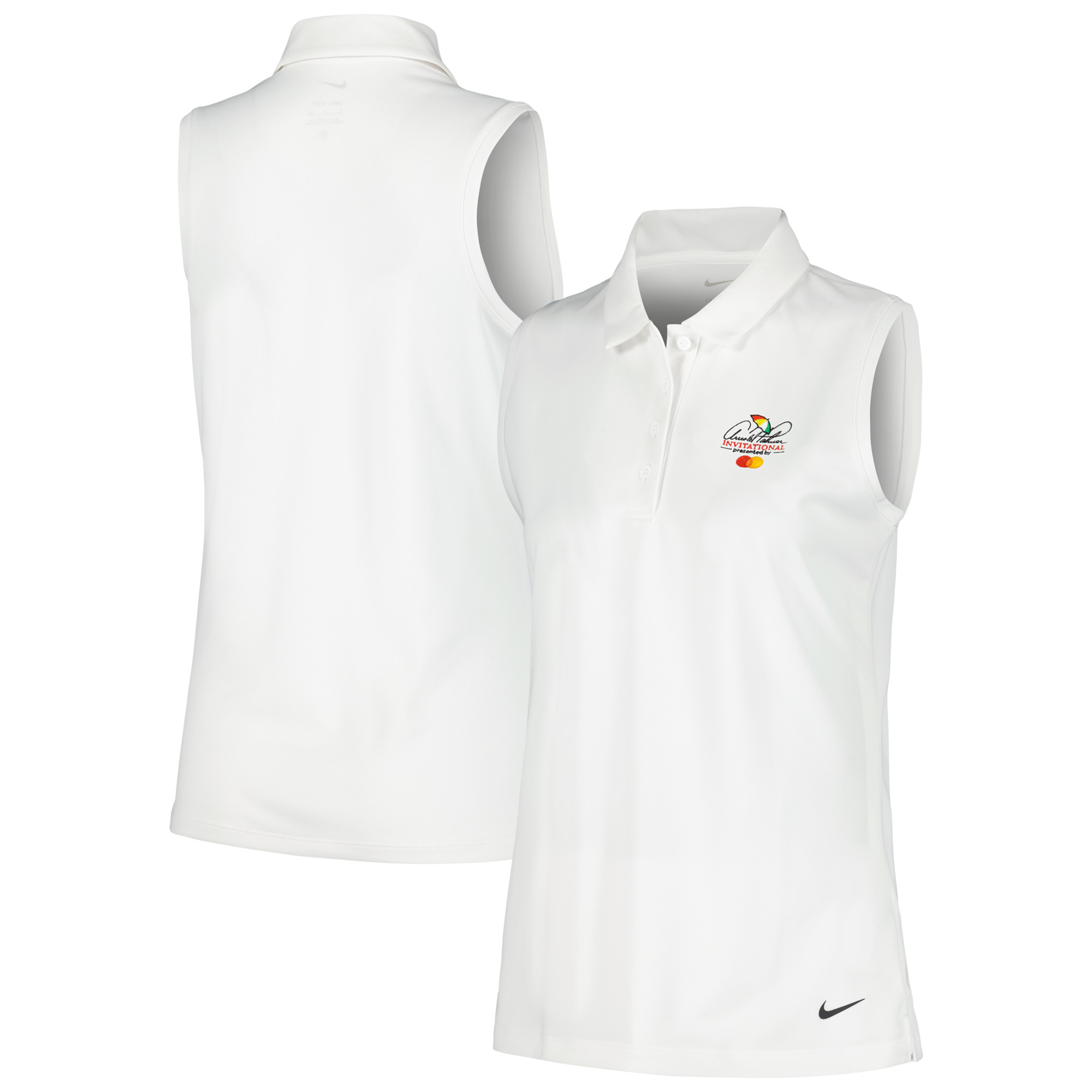 Women’s Nike White Arnold Palmer Invitational Victory Sleeveless Performance Polo Women’s Nike White Arnold Palmer Invitational Victory Sleeveless Performance Polo
