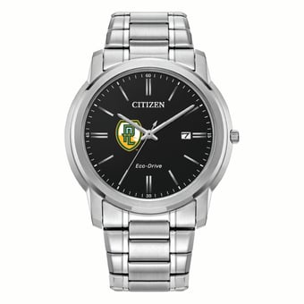 Men's Citizen Watch Silver Point Loma Sea Lions Eco-Drive Black Dial Stainless Steel Watch