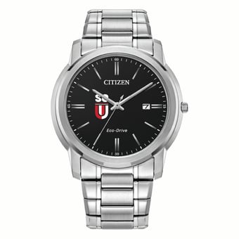 Men's Citizen Watch Silver Southern Oregon Raiders Eco-Drive Black Dial Stainless Steel Watch