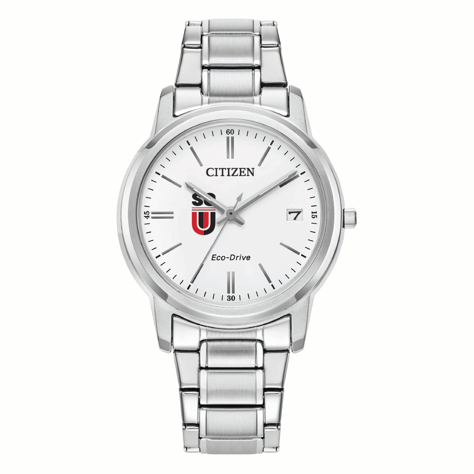 Women's Citizen Watch Silver Southern Oregon Raiders Eco-Drive White Dial Stainless Steel Watch