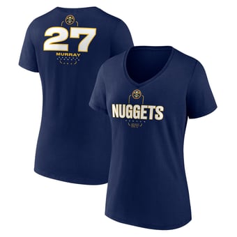Women's Jamal Murray Navy Denver Nuggets Behind The Back Name & Number V-Neck T-Shirt