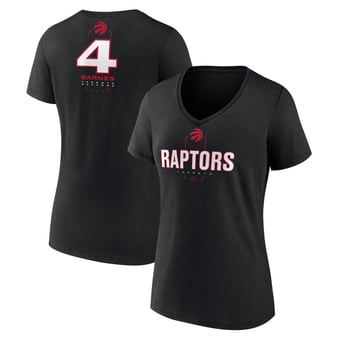 Women's Scottie Barnes Black Toronto Raptors Behind The Back Name & Number V-Neck T-Shirt