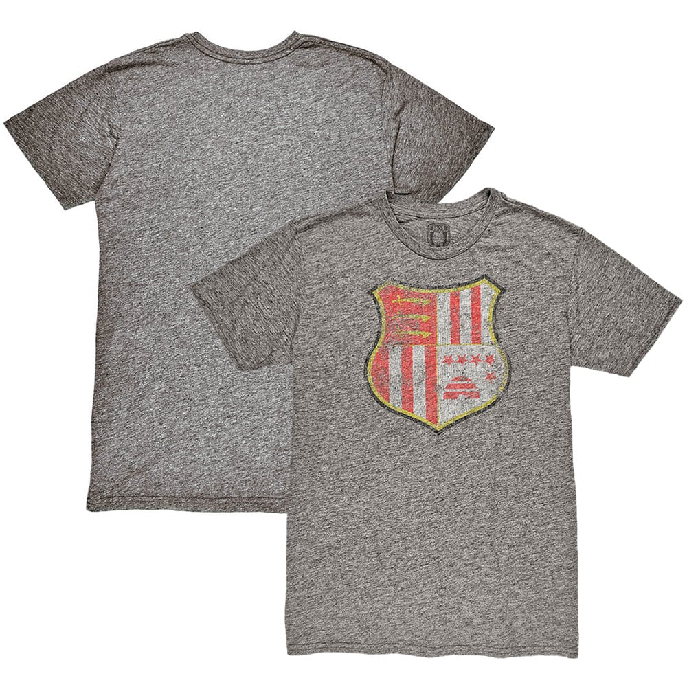 Men's 1863FC Heather Gray Brentford FC Color Crest Mock Twist Tri-Blend T-Shirt