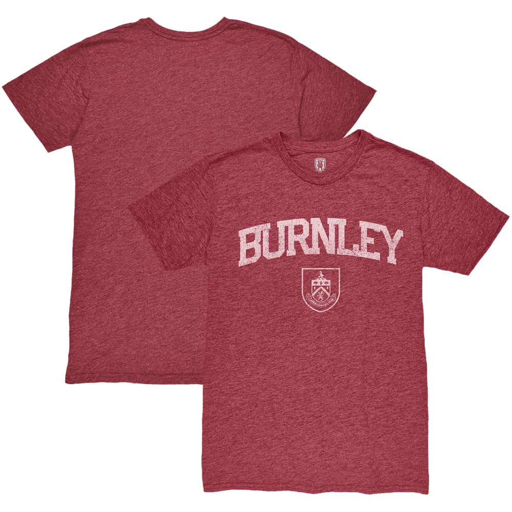 Men's 1863FC Claret Burnley Wordmark Mock Twist Tri-Blend T-Shirt