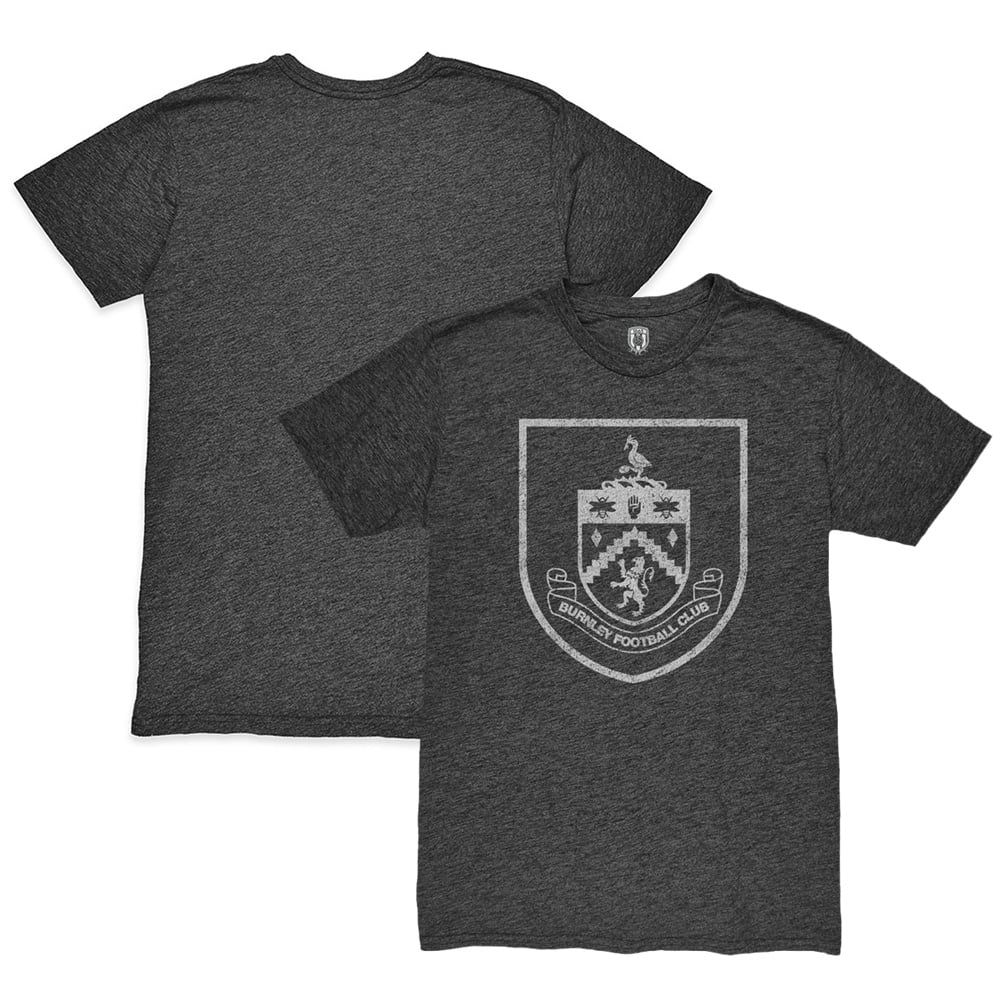 Men's 1863FC Heather Black Burnley Mono Crest Mock Twist Tri-Blend T-Shirt