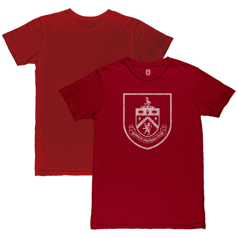 Men's 1863FC Claret Burnley Mono Crest Slub T-Shirt