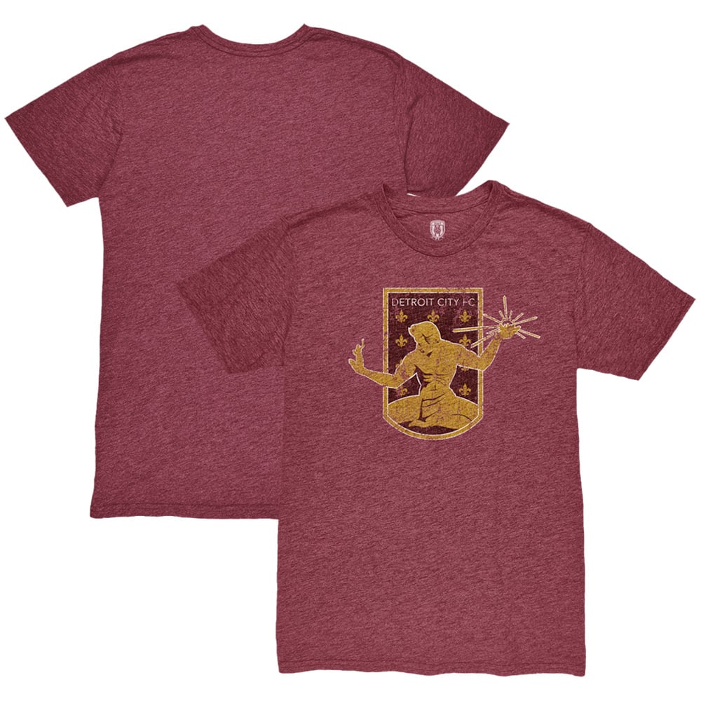 Men's 1863FC Maroon Detroit City FC Color Crest Twisted Tri-Blend Slub T-Shirt