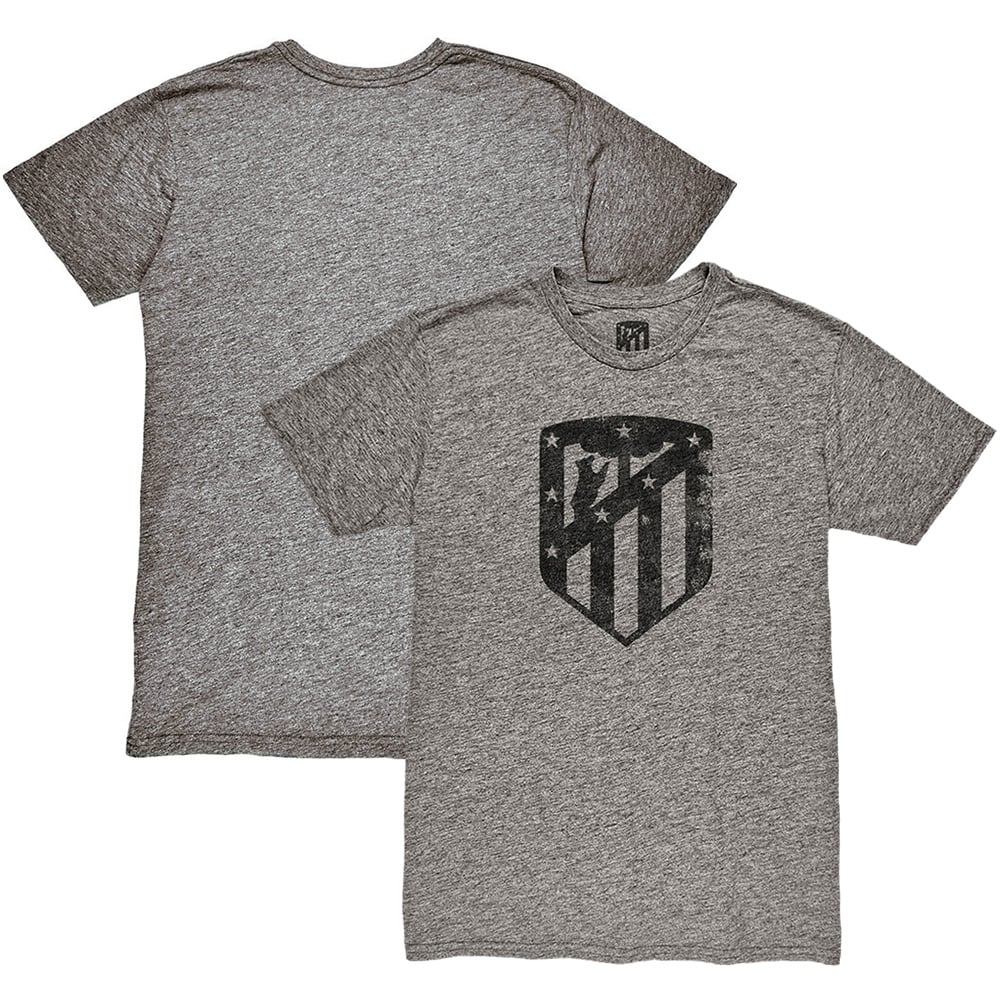 Men's 1863FC Heather Gray Atletico de Madrid Mono Crest Twisted Tri-Blend Slub T-Shirt