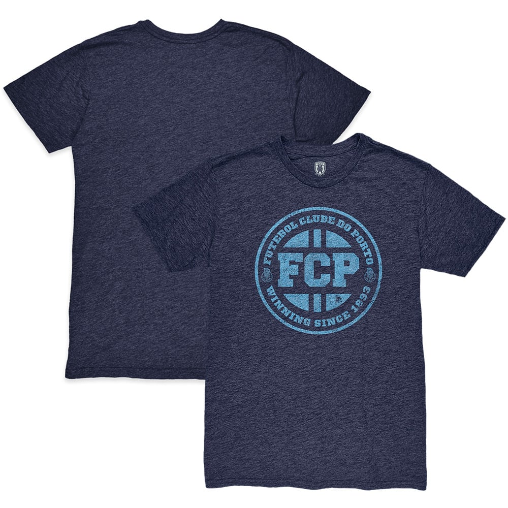 Men's 1863FC  Heather Navy FC Porto Mono Crest Twisted Tri-Blend Slub T-Shirt