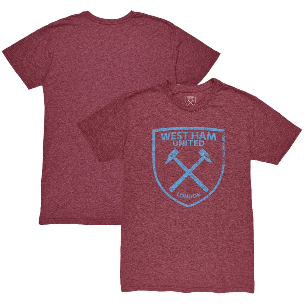 Men's 1863FC  Claret West Ham United Mono Crest Twisted Tri-Blend Slub T-Shirt