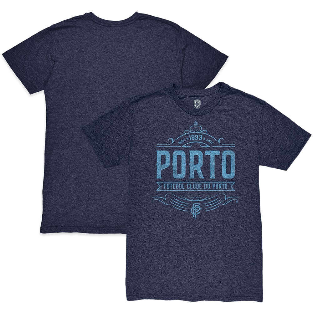Men's 1863FC  Heather Navy FC Porto Retro Flourish Twisted Tri-Blend Slub T-Shirt