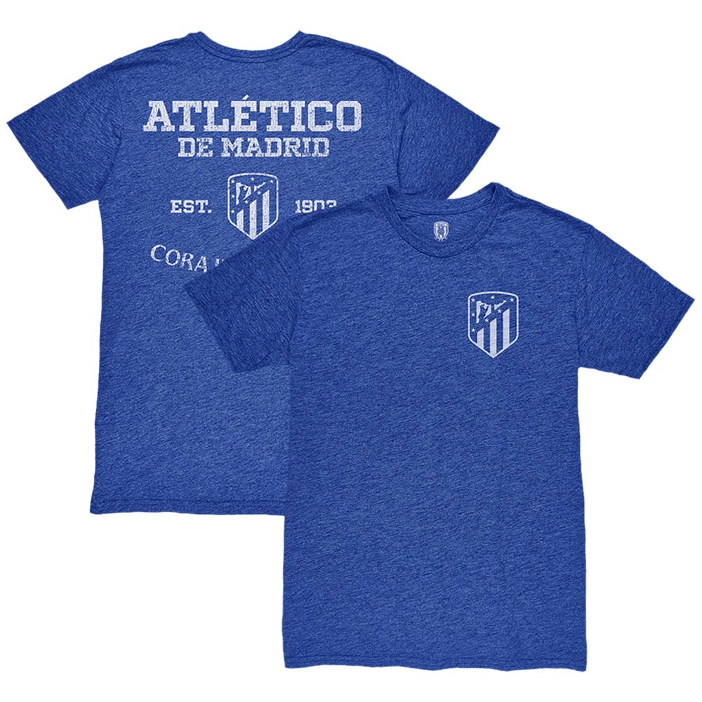 Men's 1863FC Heather Blue Atletico de Madrid Front Back Date Twisted Tri-Blend T-Shirt