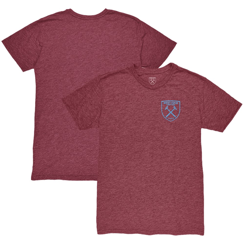 Men's 1863FC  Claret West Ham United Front Back Date Twisted Tri-Blend T-Shirt
