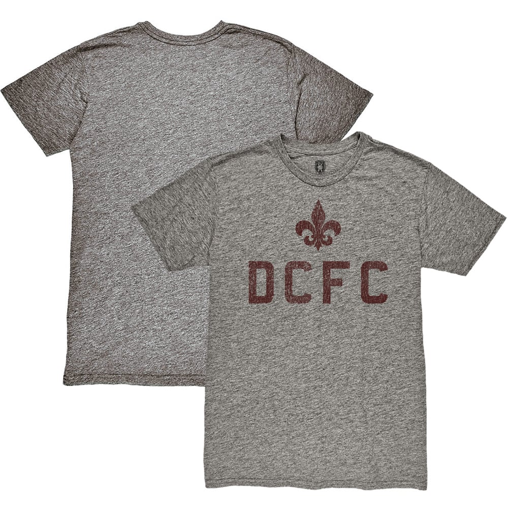 Men's 1863FC Heather Gray Detroit City FC Initials Twisted Tri-Blend Slub T-Shirt