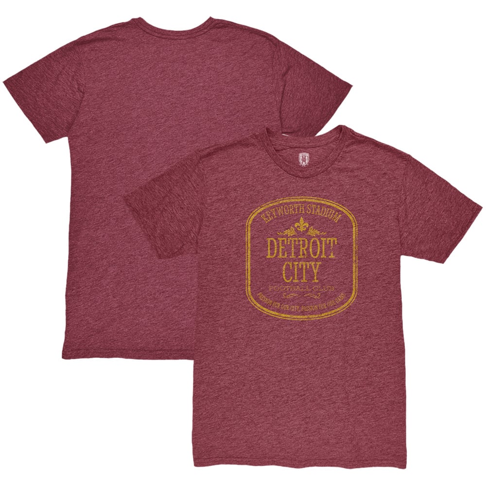 Men's 1863FC  Red Detroit City FC Retro Seal Twisted Tri-Blend Slub T-Shirt