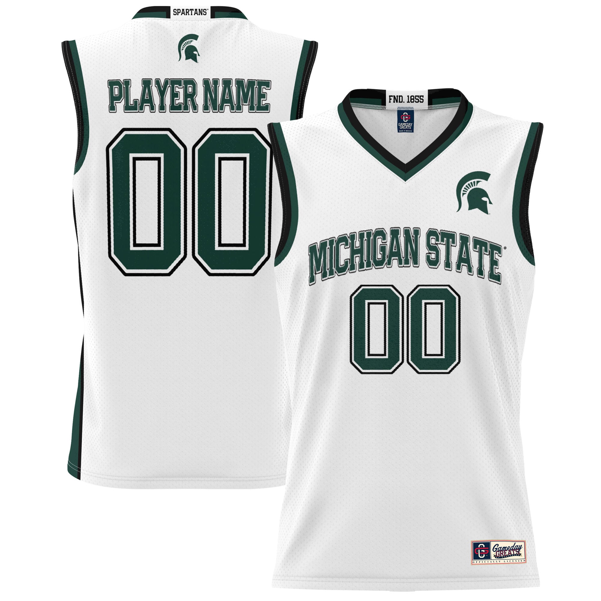 Youth GameDay Greats  White Michigan State Spartans NIL Pick-A-Player Lightweight Men's Basketball Jersey
